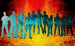textures style of people silhouettes