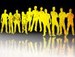 textures style of people silhouettes