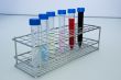 Test tubes in metal rack