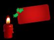 Red candle with the card