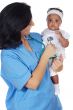 nurse holding baby
