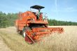 red combine harvester