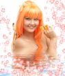 butterfly girl in water with flowers 2
