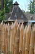 wooden sharp logs palings barrier wall