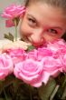 young beaty girl and roses