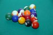 billiards table with pool balls