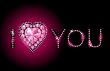 I LOVE YOU / Diamond heart / vector background