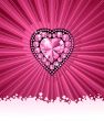 HEART OF LOVE / Diamond heart / vector background