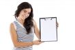 teen whit clipboard