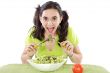 teenager eating salad