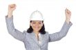 Woman with helmet