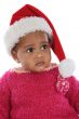 baby girl with santa claus hat