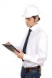 Worker taking notes