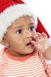 baby girl with santa hat
