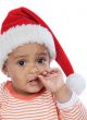 baby girl with santa hat