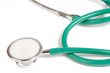 Green isolated  stethoscope