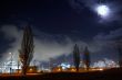 Oil refinery under the moon
