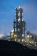 Oil refinery at dusk