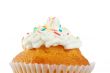 Tasty muffin with cream detail
