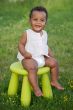 Toddler playing with chair