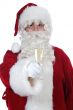 Santa Claus holding a glass
