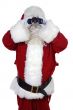 Santa Claus with binoculars