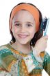 Girl brushing her hair