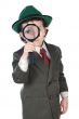 Kid with magnifying glass