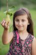 Girl taking a pear
