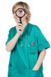 Doctor with magnifying glass