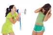 Teen girl with megaphone