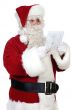 Santa Claus looking a drawing
