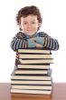 Adorable child studying