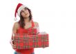Girl with christmas boxes