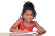 adorable girl studying