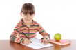 adorable girl studying