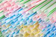 Colourful drinking straws