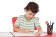 adorable boy studying