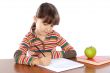 adorable girl studying