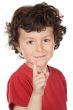 Boy pointing up