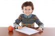 adorable boy studying