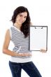 teen whit clipboard