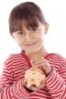 girl whit money box