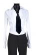 Female suit with a necktie