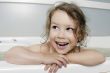 The Small girl in bath.