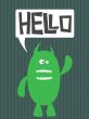 Illustration of a monster saying hello