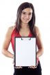 teen whit clipboard