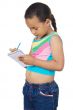 adorable girl writing