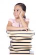 adorable girl studying
