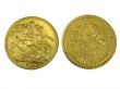 Gold coins isolated